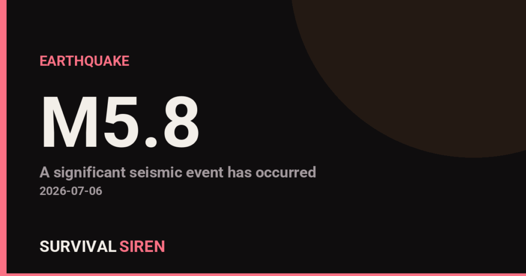 Magnitude 5.8 Earthquake Strikes Near Fiji