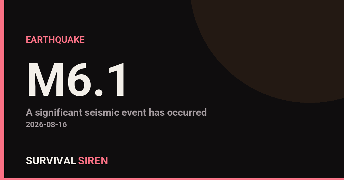 M6.1 Earthquake Strikes Vanuatu; No Tsunami Warning Issued