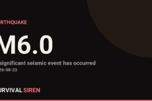 M6.0 Earthquake - 33 km SSW of Honchō, Japan