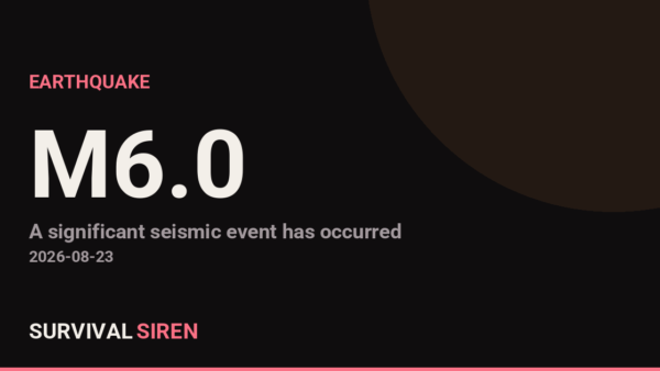 M6.0 Earthquake - 33 km SSW of Honchō, Japan