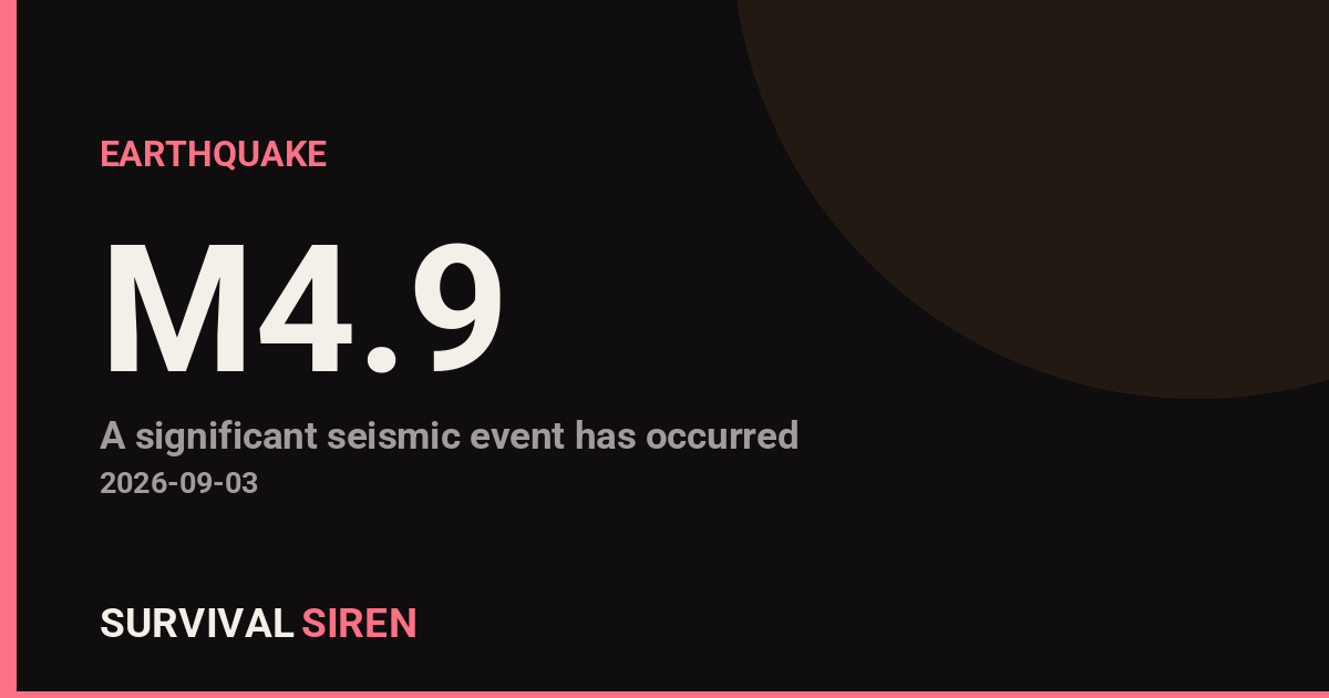 M4.9 Earthquake Strikes 90 km South-Southwest of Nikolski, Alaska