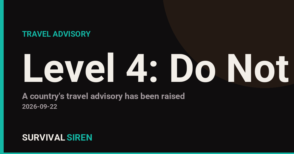 U.S. Raises Gaza Travel Advisory to Level 4: Do Not Travel