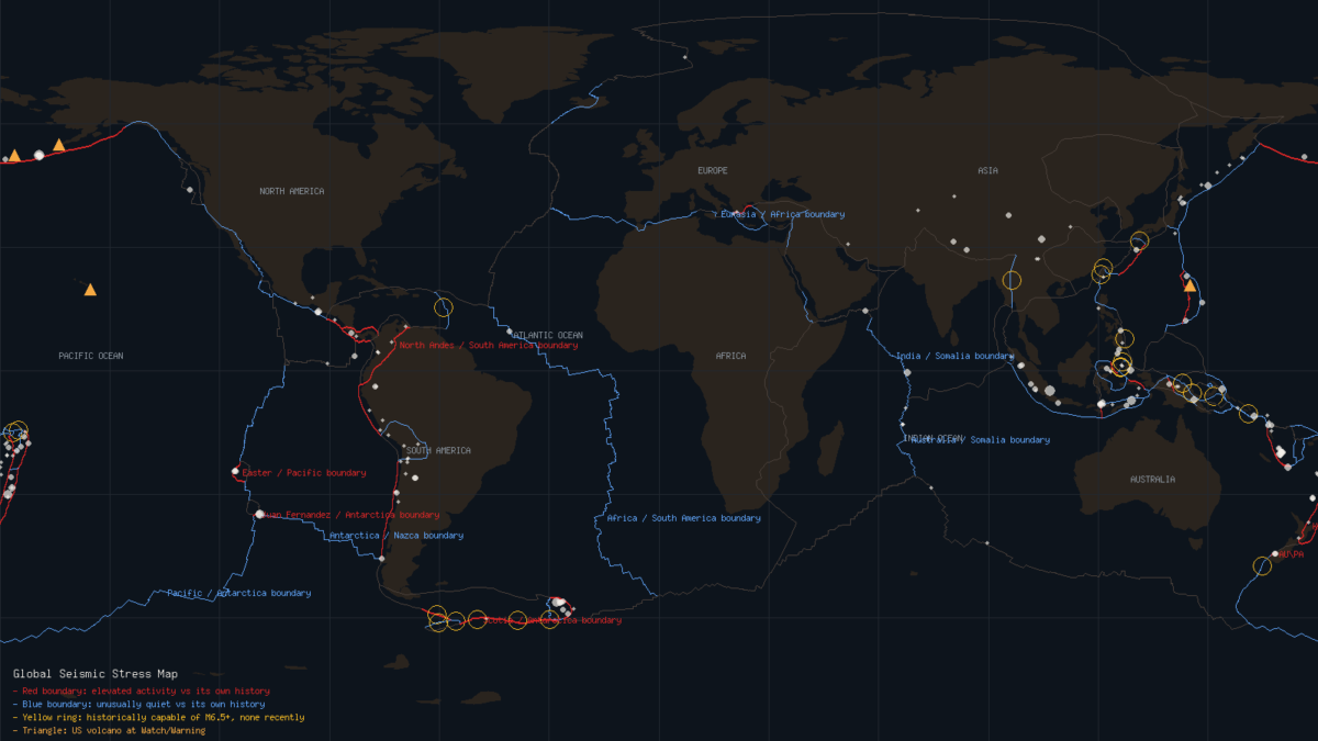 Global Seismic Stress Report: Busy Week in the South Pacific, Quiet Elsewhere