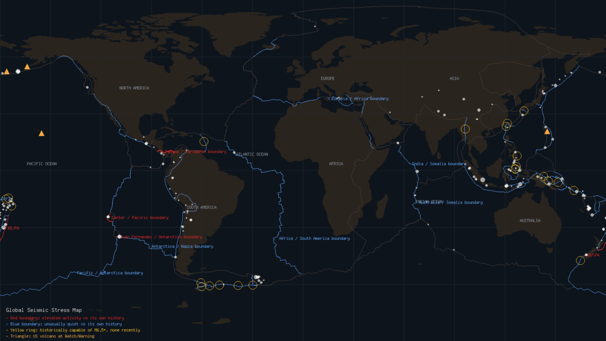 Global Seismic Stress Report: Five Busy Zones, Six Quiet Ones