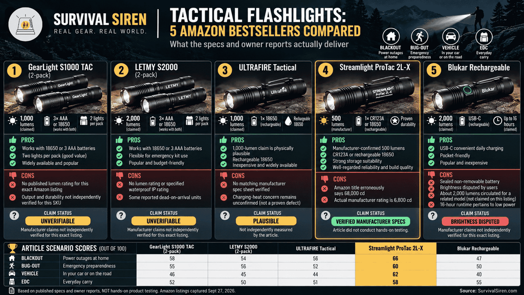 top 5 tactical lights you can find on amazon